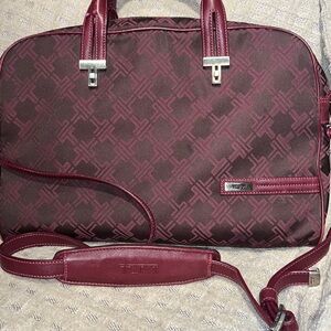 Tumi Burgundy, all leather trim, laptop/messenger bag